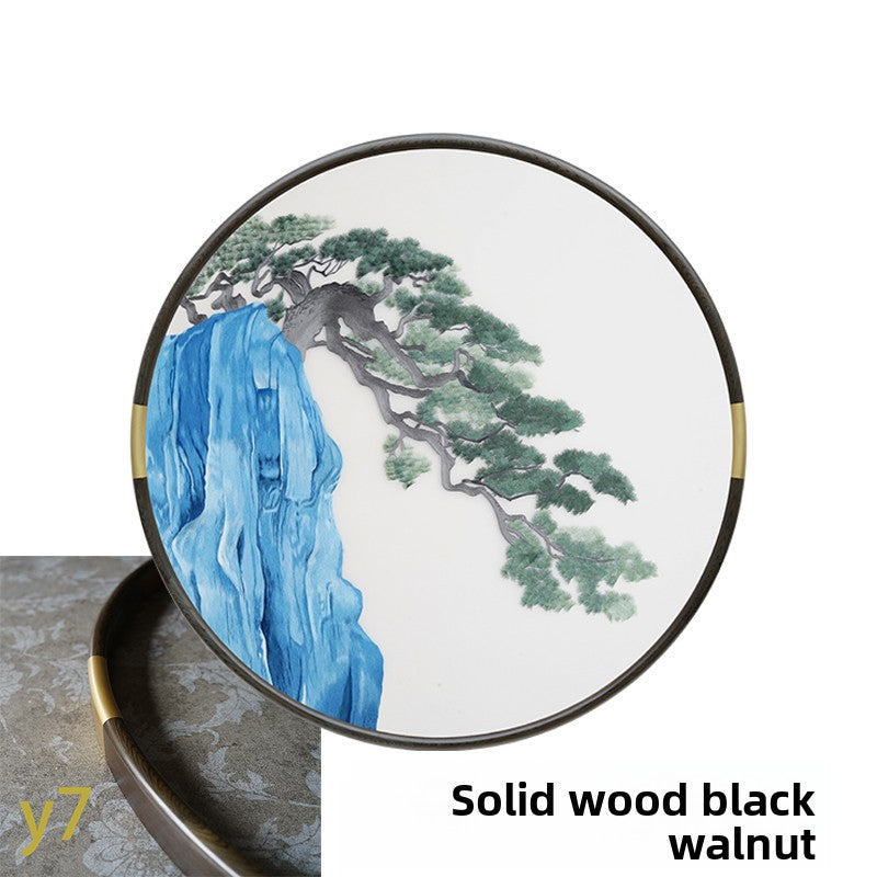Evergreen Pine‑Round Framed Wall Decor