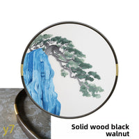 Evergreen Pine‑Round Framed Wall Decor