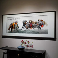Silk Embroidery Eight Horses Prosperity Decor