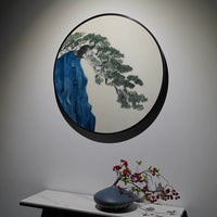 Evergreen Pine‑Round Framed Wall Decor