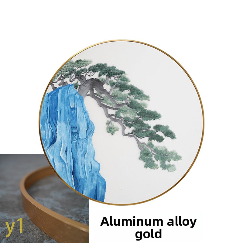 Evergreen Pine‑Round Framed Wall Decor