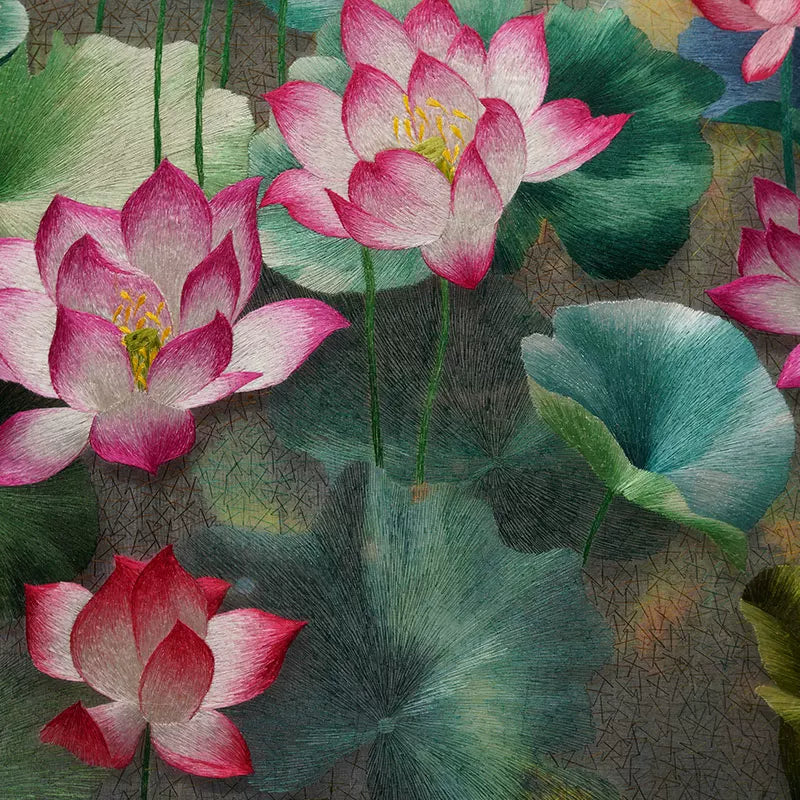 Handmade Su Embroidery - Lotus Pond
