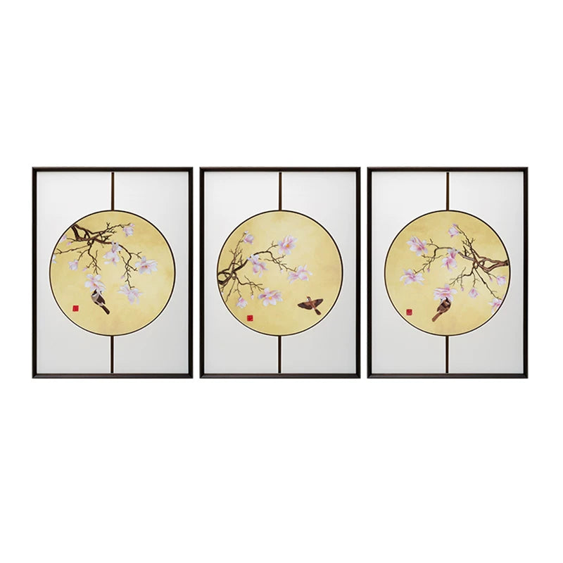 Magnolia Bird 3-Panel Wall Art