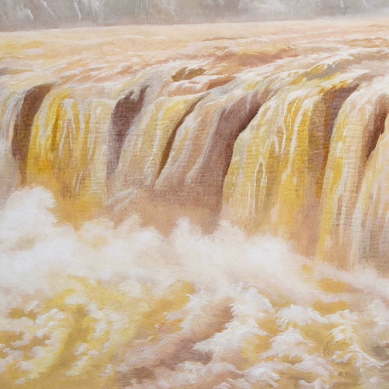 Yellow‑River Surge‑Horizontal Framed Wall Piece