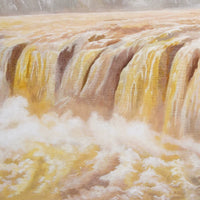 Yellow‑River Surge‑Horizontal Framed Wall Piece