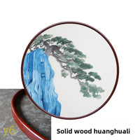 Evergreen Pine‑Round Framed Wall Decor