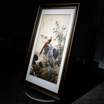 Colorful Golden Pheasant Bird Oil Painting Elegant Wall Deco