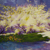 Lakeside Flower Scenery Hand Embroidery