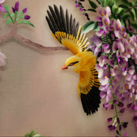 Wisteria Oriole Hand Embroidery