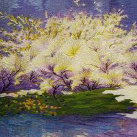 Lakeside Flower Scenery Hand Embroidery