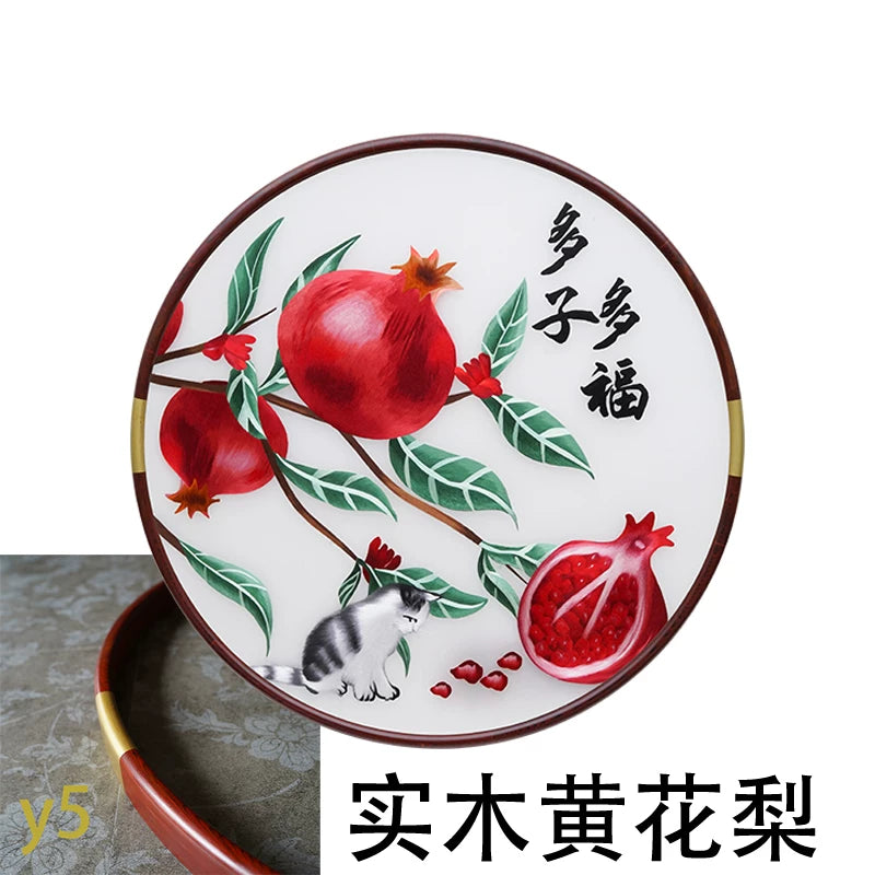 Pomegranate Blessing‑Round Framed Wall Decor