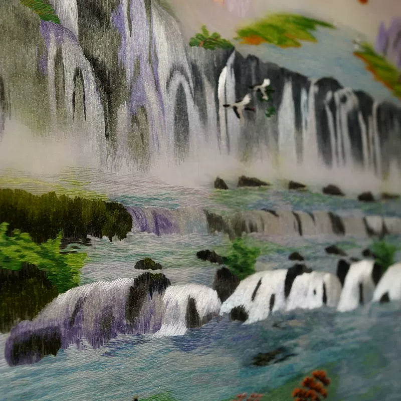 Handmade Su Embroidery - Sunrise Landscape