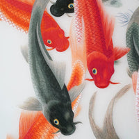 Nine Koi Blessing‑Vertical Koi Lotus Wall Decor