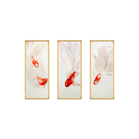 Lucky Surplus‑3‑Panel Red Goldfish Wall Decor