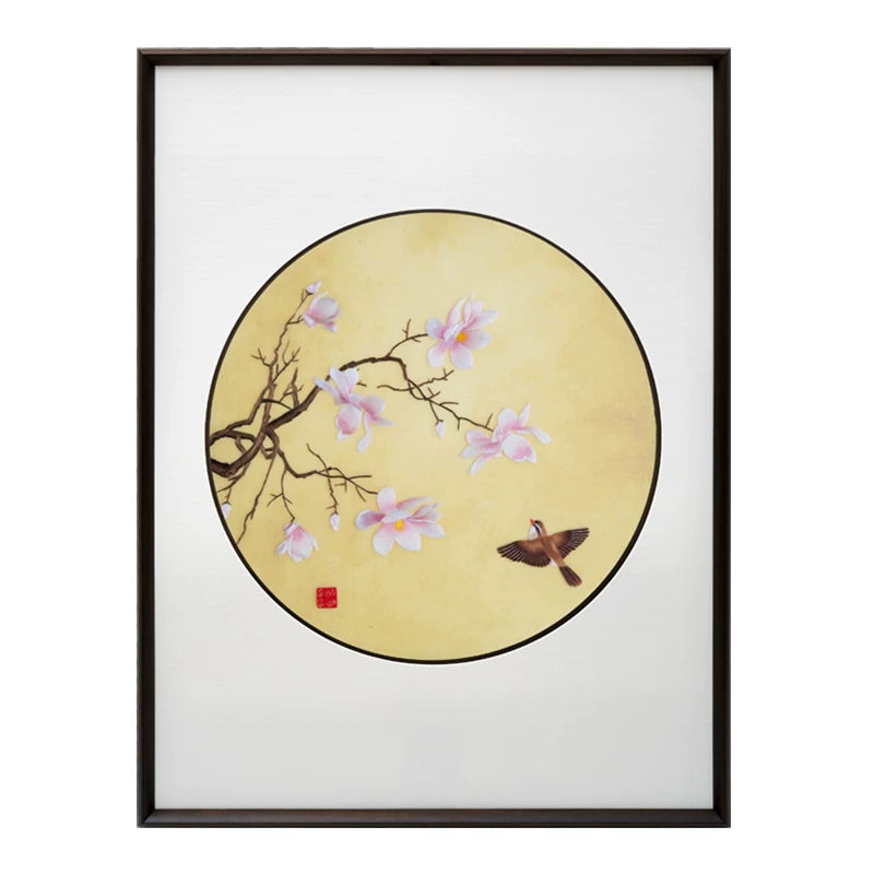 Magnolia Bird 3-Panel Wall Art