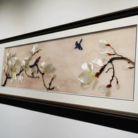 Magnolia Blessing‑Long Suzhou Embroidery Bird Wall Decor