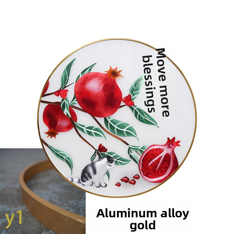 Pomegranate Blessing‑Round Framed Wall Decor