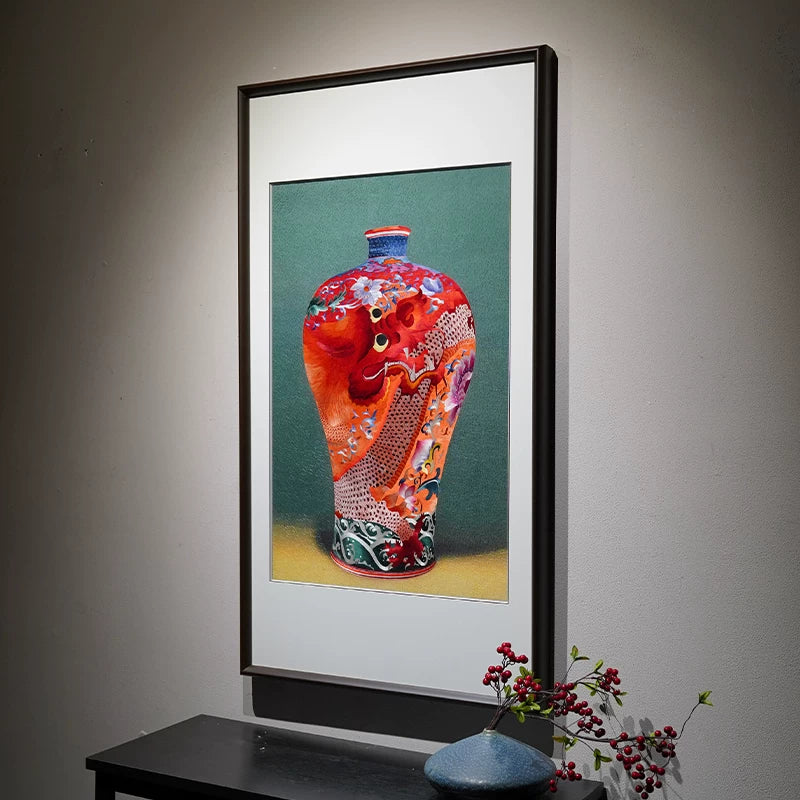 Handmade Su Embroidery - Chinese Porcelain Vase Art