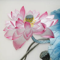 Silk Embroidery Chinese Lotus Flower Wall Decor