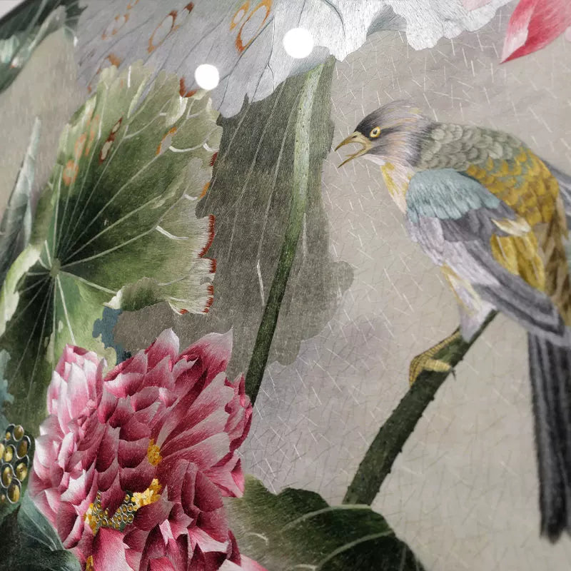 Handmade Su Embroidery - Lotus & Birds