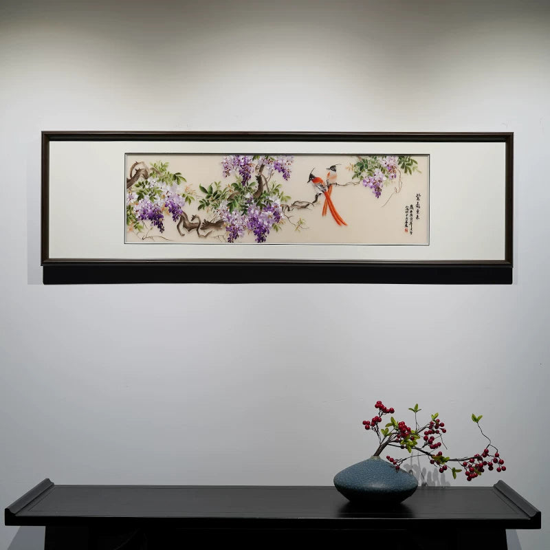 Purple Auspice-Long Wisteria Bird Wall Decor