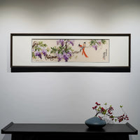 Purple Auspice-Long Wisteria Bird Wall Decor