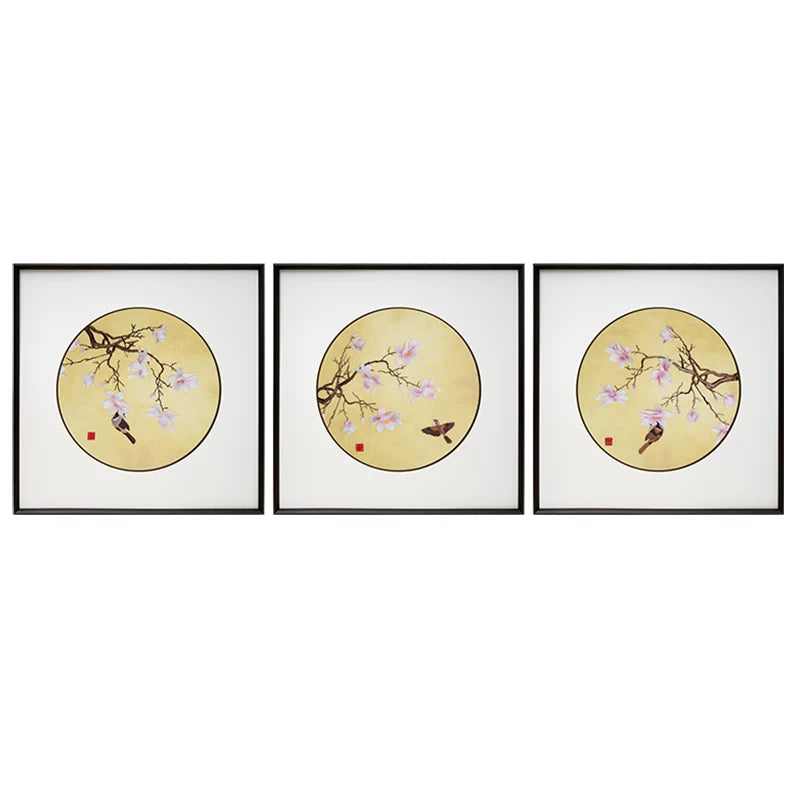 Magnolia Bird 3-Panel Wall Art