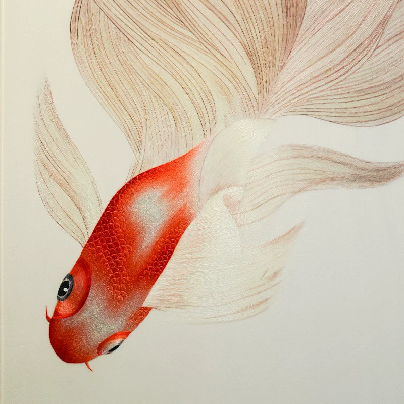 Lucky Surplus‑3‑Panel Red Goldfish Wall Decor