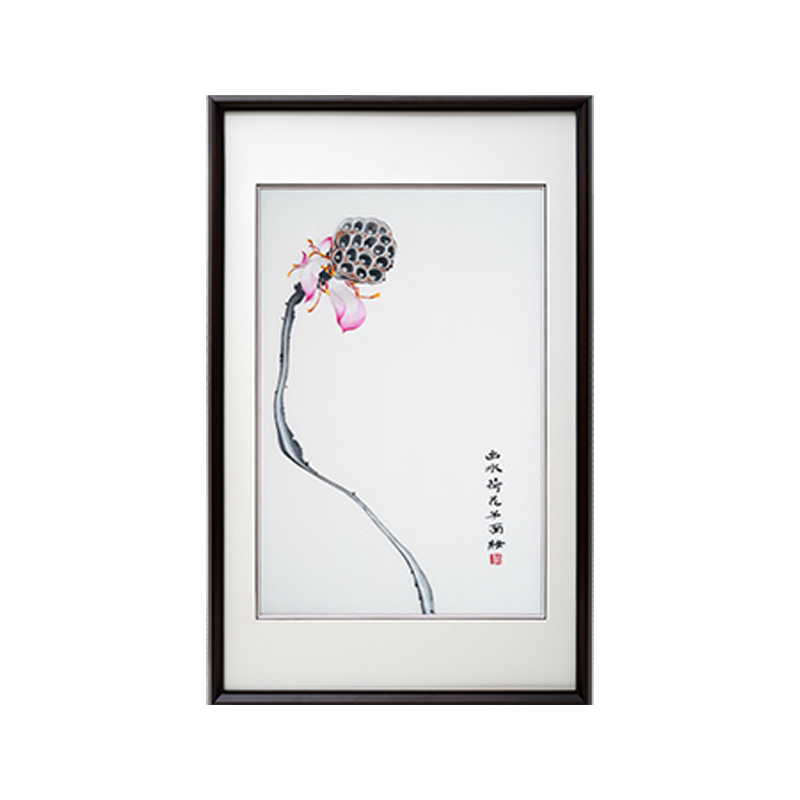 Elegant Lotus Charm‑3‑Panel Ink‑Style Wall Decor