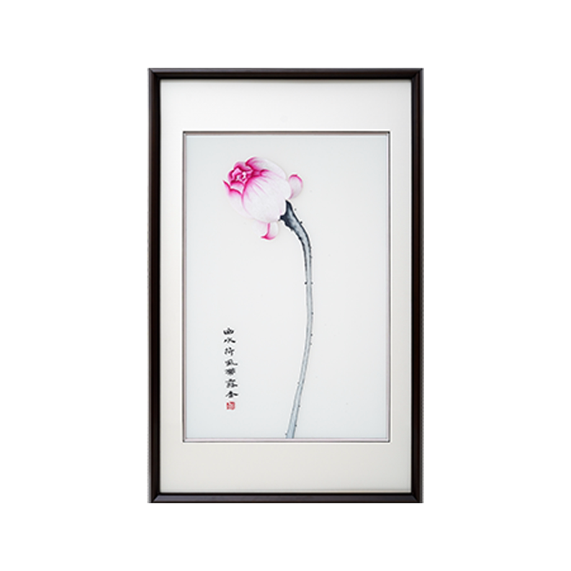 Elegant Lotus Charm‑3‑Panel Ink‑Style Wall Decor