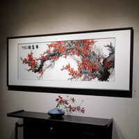 Chinese Silk Embroidery Plum Flower Wall Painting