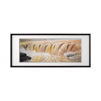 Yellow‑River Surge‑Horizontal Framed Wall Piece