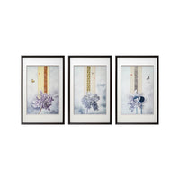 Purple Lotus Charm-3-Panel Embroidered Wall Decor