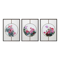 Handmade Su Embroidery - Peony Triptych