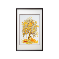 Gold & Treasure‑3‑Panel Money Tree Wall Decor