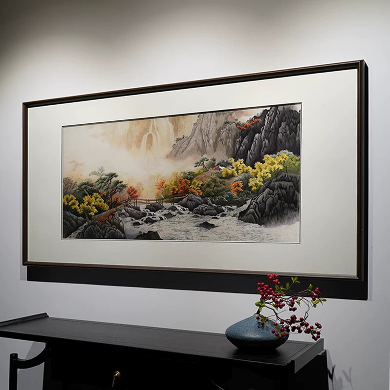 Hand‑Stitched Embroidery** Splendid Mountains & Rivers‑Horizontal
