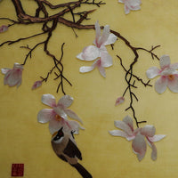 Magnolia Bird 3-Panel Wall Art