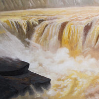 Yellow‑River Surge‑Horizontal Framed Wall Piece