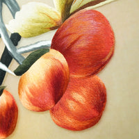 Round-Framed Suzhou Embroidery Persimmon Wall Hanging, Auspicious Chinese Art