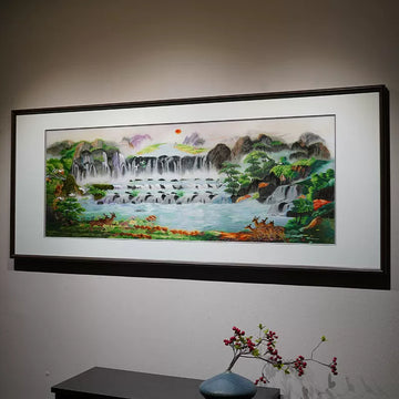 Handmade Su Embroidery - Sunrise Landscape