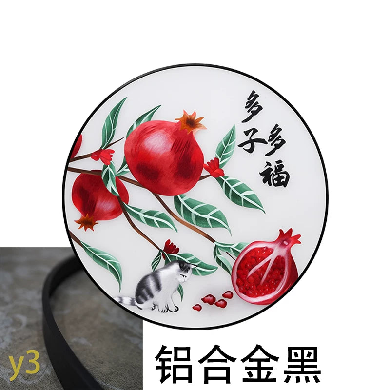 Pomegranate Blessing‑Round Framed Wall Decor