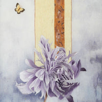 Purple Lotus Charm-3-Panel Embroidered Wall Decor