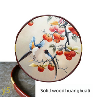 Round-Framed Suzhou Embroidery Persimmon Wall Hanging, Auspicious Chinese Art